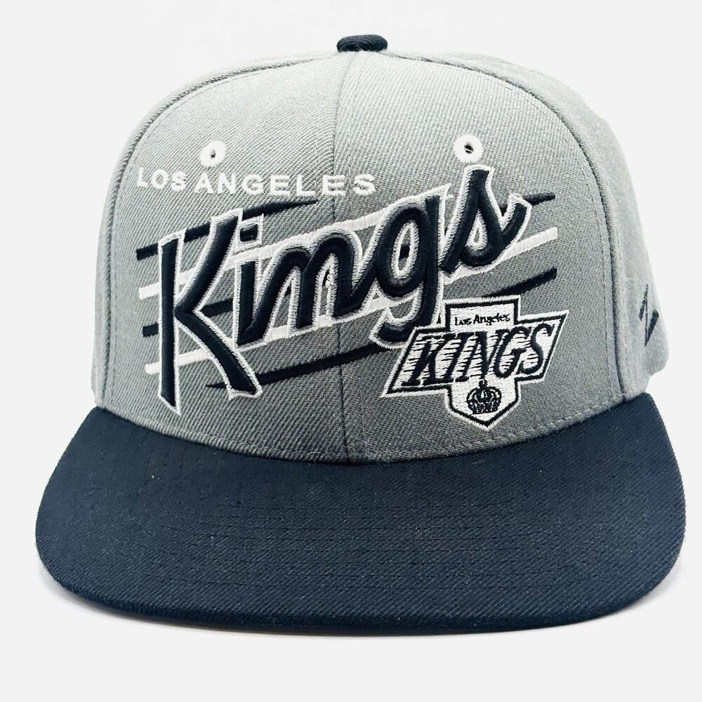 Los Angeles KINGS Snapback Cap Hat Script NHL Retro Gray One Size NWT By Zephyr